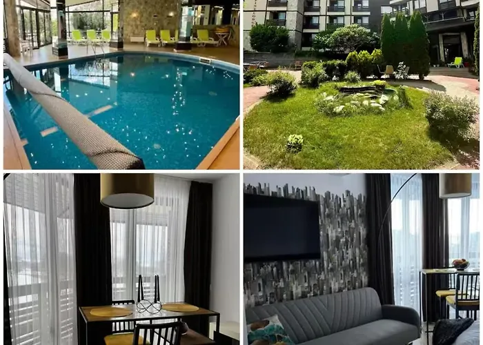 уютни планински с басейн в комплекс алпин лодж Bansko